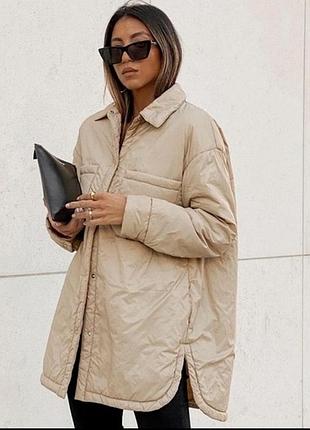 Подовжена куртка сорочка zara