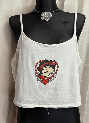 Базовый короткий топ betty boop 2000s y2k