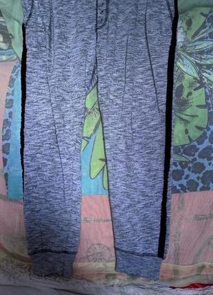 Відмінні меланжеві штани на флісі з лампасами,50-54разм.,janina.
