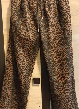 Новые женские брюки леопард🐆 палаццо 54 - 58 двойная грубящая ткань 100% cotton