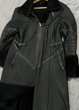 Шкіряне зимове пальто з натуральної шкіри