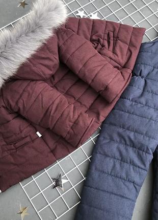 Зимовий комплекти з мембраною пропиткою водовідштовхуючий куртка та штани4 фото