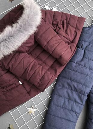 Зимовий комплекти з мембраною пропиткою водовідштовхуючий куртка та штани5 фото