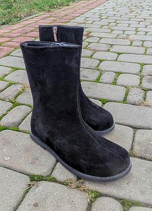 Черевики жіночі чорний замш анатомічні зимові