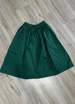Спідниця zara зелена міді