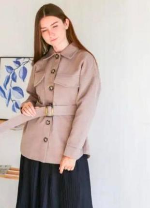 Распродажа!!️ пальто-рубашка, рубашка из пальтовой ткани с поясом песочный бежевый