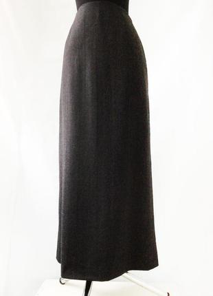 Красивая шерстяная длинная  юбка-карандаш rene lezard, черно-серого цвета, 96% шерсть