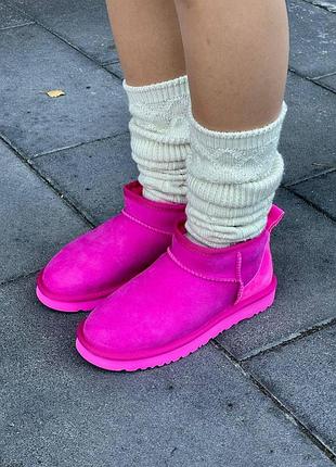 Новые малиновые замшевые угги alpine стелька 27см, 27,5см, есть мембрана от воды угги