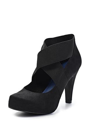 Туфлі "marco tozzi" замшеві з гумкою хрест навхрест