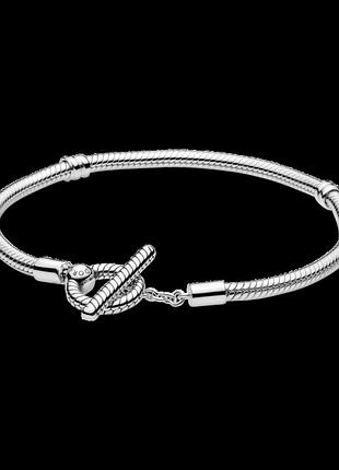 Серебряный браслет для шармов пандора с т-замком 599082c00 17