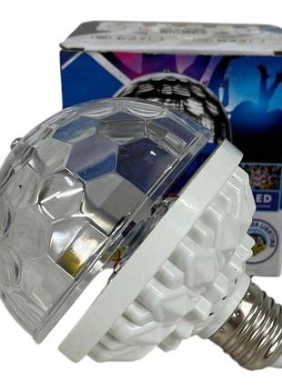 Светодиодная диско лампа в патрон color rotating lamp e27