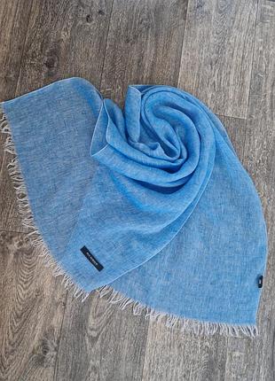 Лляний блакитний шарф палантин 50×120 roy robson