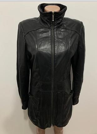 Женская кожаная удлиненная курточка брендовая м
