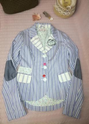 Стильный оригинальный пиджак в полоску joe browns, р.121 фото