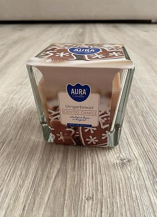 Ароматична тришарова свічка у склянці "імбірний пряник"