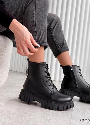 Ботинки женские agnar черные, натуральная кожа зима