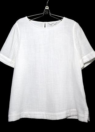 Нежная белая блузка из хлопкового муслина р.16