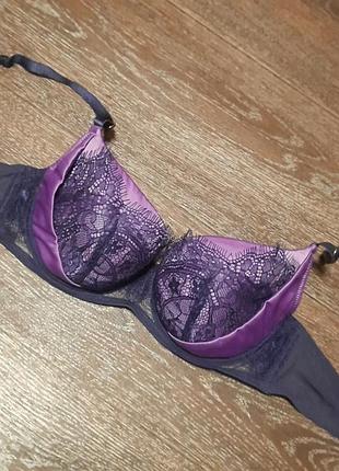 Красивий бюстгалтер з мереживом р.75 с 34 с ann summers , кісточки , поролон , вкладиші