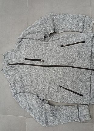 Мужская флисовая серая толстовка sonoma на молнии