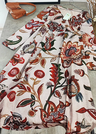 Бежевое платье с цветами в бохо стиле maria &amp; gabriele