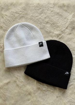 🔥шапка унисекс nike красивая стильная женская мужская шапка в рубчик бини на девочку мальчика зимняя осенняя весна зима теплая стильная удобная