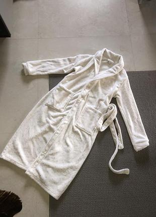 Міді довгий плюшевий флісовий халат домашній длинный миди плющевый флисовый