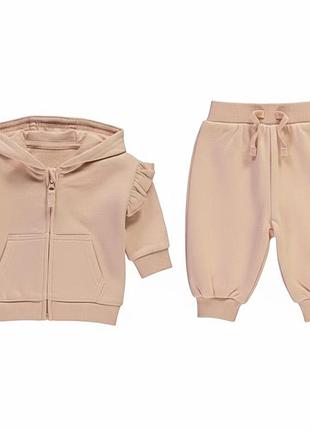 Трикотажный костюм комплект стражный повседневный розовый из футера двунитки джордж george для девочки 92 см 24м