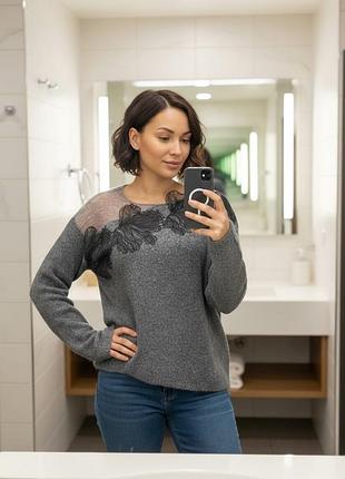 Жіночий светр вовна павутина аплікація