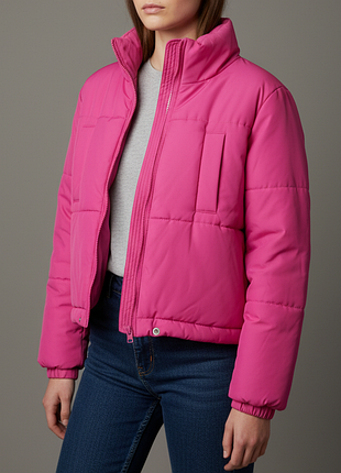 Яскрава жіноча рожева (на дівчинку) куртка myo, розмір 42