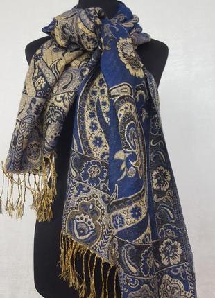 Розкішний шарф з пашміни з люрексом8 фото