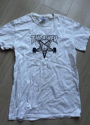Rare vintage thrasher goat devil horns live to skate to die t shirt 2000s