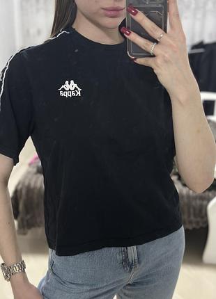 Футболка kappa чорна жіноча розмір s-m