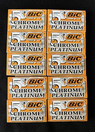 Bic platinum chrom двохсторонні леза для гоління