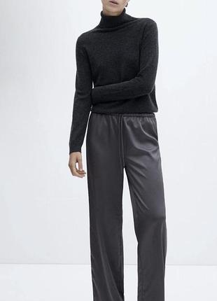 Сатинові штани mango чорні