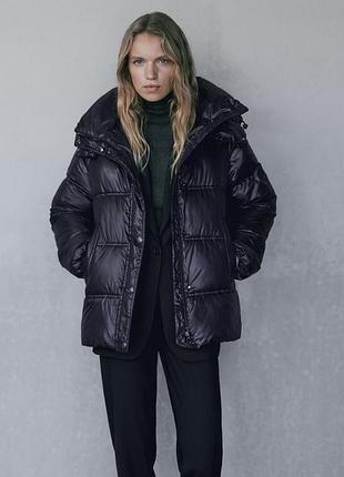 Куртка пуховик синя massimo dutti