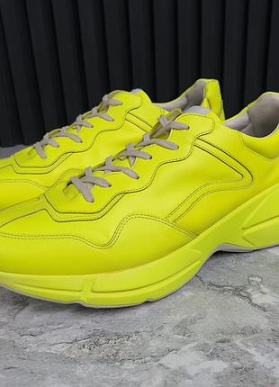 Gucci rhyton sneaker чоловічі кросівки шкіра оригінал 48 eur