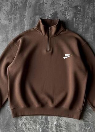 Світшот чоловічий / жіночий коричневий на флісі теплий осінній весняний зимовий