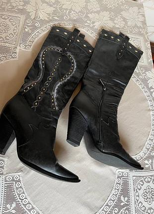 Зимові чоботи козачки з натуральним хутром