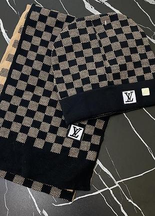 Комплект унісекс шапка та шарф у стилі louis vuitton