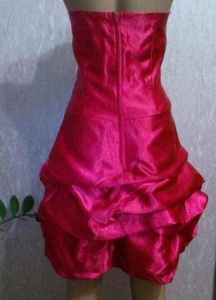 Короткое нарядное, вечернее платье бюстье с пышной юбкой3 фото