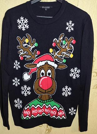 Чоловічий светр в'язаний новорічний м-л розмір