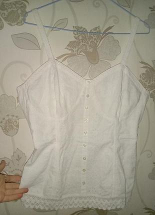 Топ бюстьє бавовна білий жіночий літній прошва