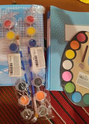 Канцелярия тетради и краски