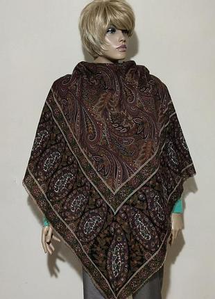 Вовняна шаль-плабок принт пейслі/13410/