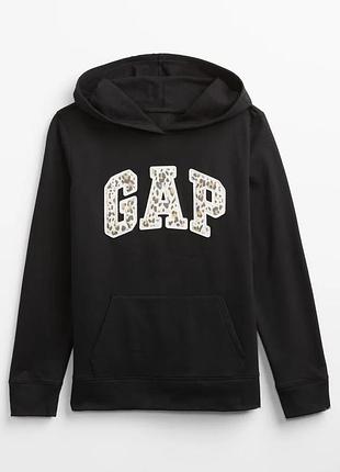 Худі жіноче gap logo hoodie black leopard