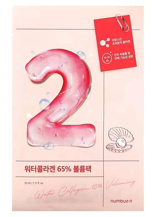 Numbuzin no.2 water collagen 65% voluming sheet mask маска для упругости кожи с коллагеном:
