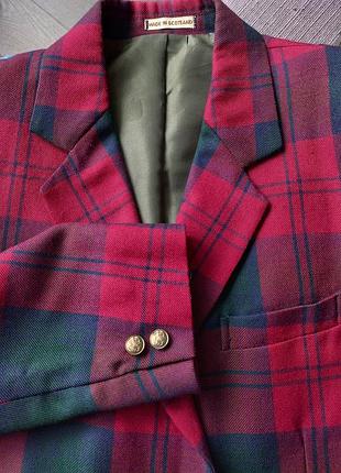 Вінтажний вовняний жіночий піджак у клітинку. розмір l/ xl. 100% нова вовна