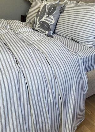 Комплект постільної білизни смужка, turkish flannel