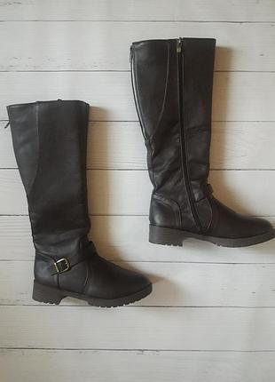 Демисезонные женские кожаные сапоги