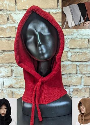 Капор капюшон жіночий теплий ❤️🤎🖤🤍